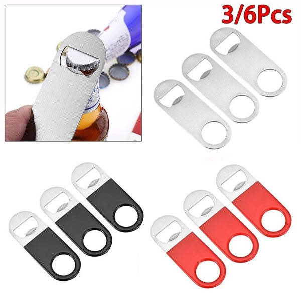 3-6Pcs Stainless Steel Bottle Opener Beer Opener Soda Drink Starter Creative Minimalist Bottle Opener Portable Bottle Opener