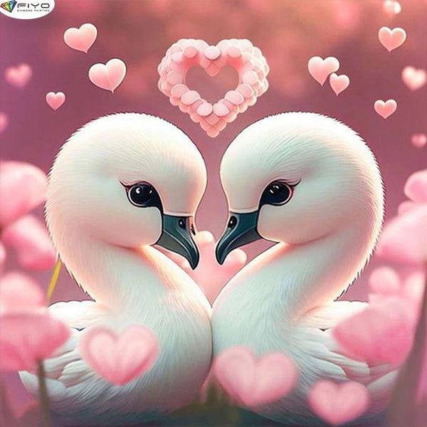 FIYO Ducks DIY 5D Diamond Painting Full Drill with Number Kits Home and Kitchen Fashion Mosaic Diamond Painting Canvas Wall Decoration Gift Crafts fo