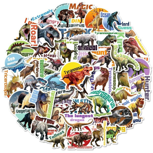 10-50Pcs Dinosaur Sticker Megafauna Jurassic Dinosaur Graffiti Stickers for DIY Luggage Laptop Skateboard Motorcycle Bicycle Stickers