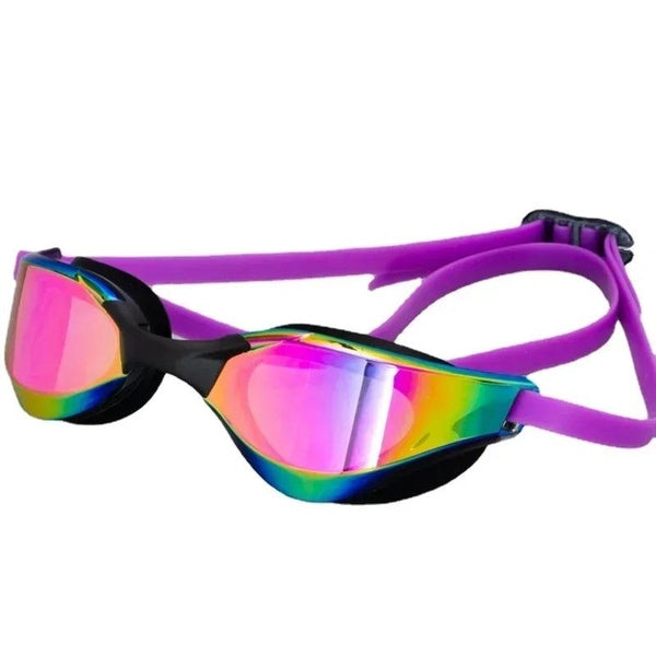 Lunettes de natation professionnelles en silicone, placage étanche, double anti-buée, verres anti-UV, pour hommes et femmes