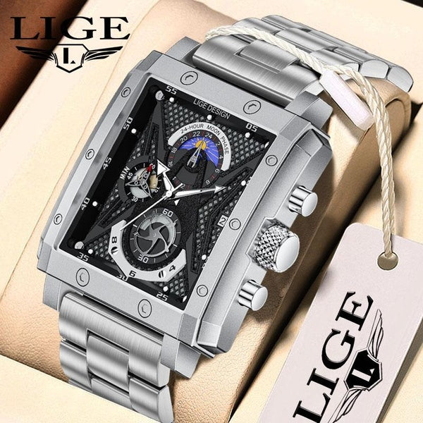 LIGE horloge mode hommes montres haut de gamme de luxe étanche Sport chronographe montre à Quartz décontractée pour hommes Relogios Masculino + boîte