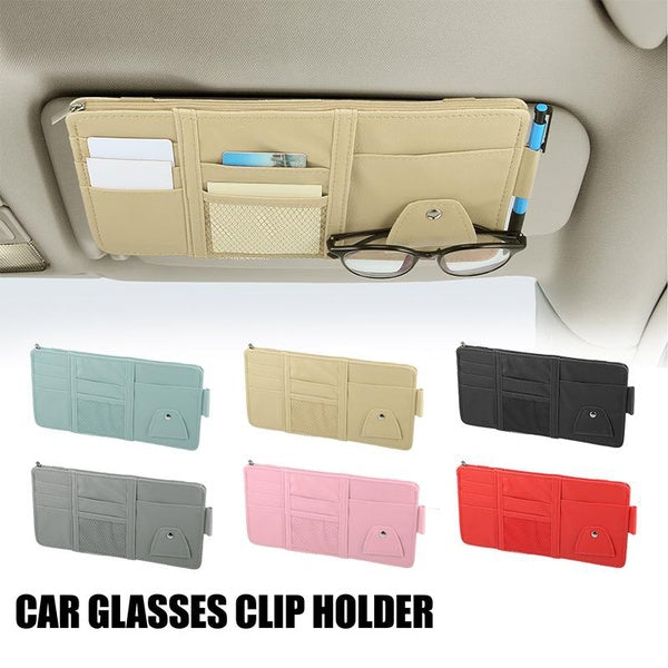 Auto Car Multifunctional Storage Bag Car Sun Visor Bill Pen Business Card Holder Cd Dvd Organizer Storage Box Black-Blue-Beige-Gray-Pink-Red