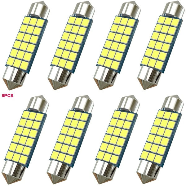 8PCS 12v 24v 42mm 578 festoon led bulbs with Super Bright 18SMD 2835Chipsets Replacement for Car Map Dome License Plate Lights 211-2 212-2 LED Bulb,