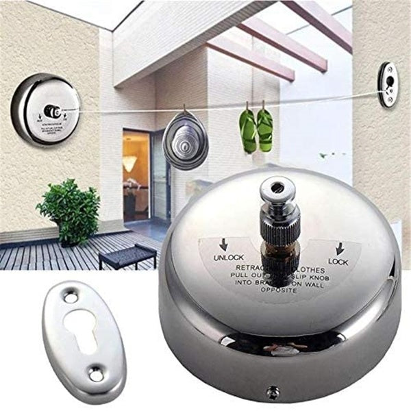 Telescopic Stainless String Invisible Wall Hanging Clothesline Hotel Laundry Retractable Clothes Dryer Hanger Organiser Clothes Line