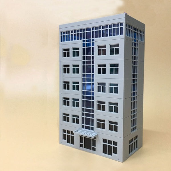 1-87-100-144-150 Scale Simulation Model Building Mini Blue Assembled Building Miniature Scale House Sand Table Accessories Material