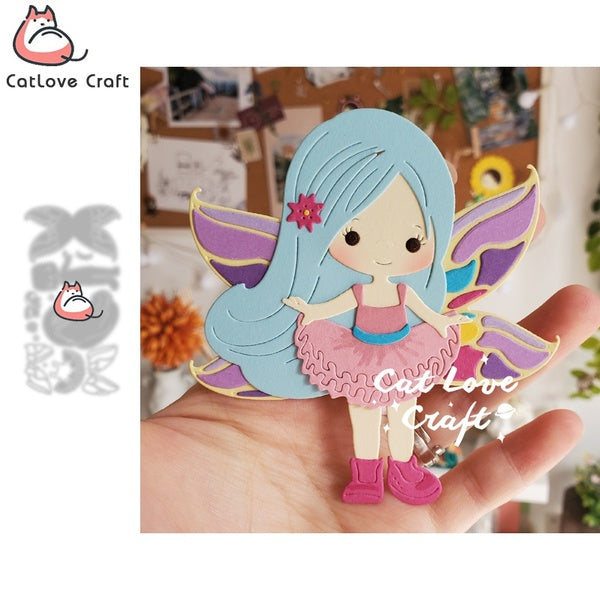 Catlove elfe fille matrices de découpe en métal Scrapbooking moule couteau pochoir découpes carte faisant bricolage artisanat gaufrage nouveaux matri