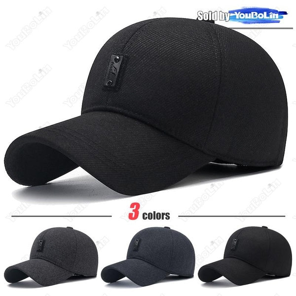 Dad Cap for Middle-Aged and Elderly People Winter Ear Protection Warm Baseball Cap With Hidden Ear Protection Inside and Thickened Velvet Design