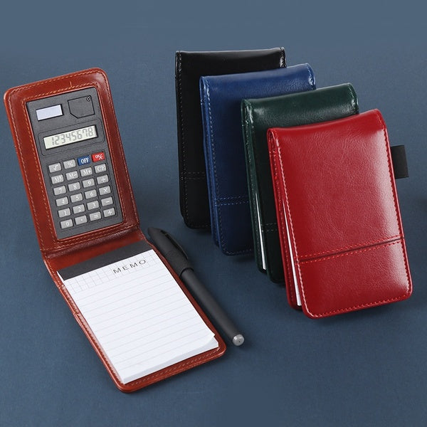 A7 Business Multifunctional Memo Pad Leather Pocket Notebook with A Calculator(6 Colors)