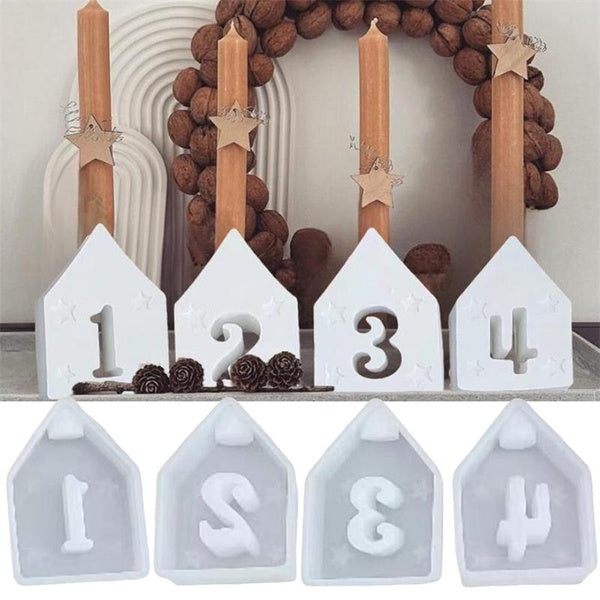 DIY House Number Silicone Molds for Holders Casting Craft 1pc-4pcs