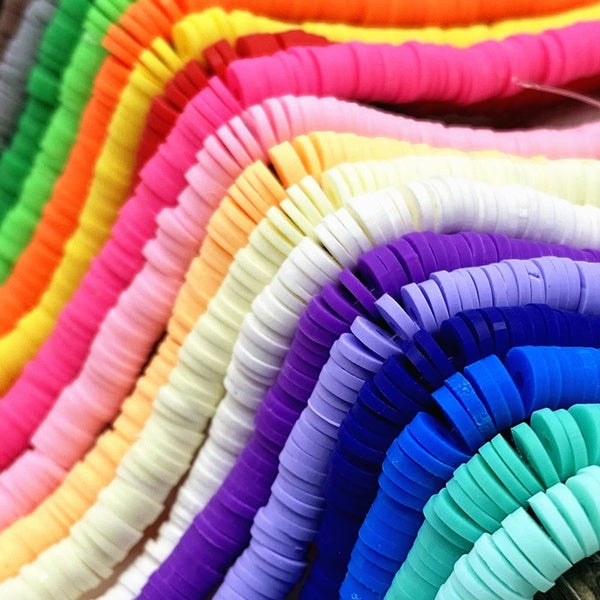 6mm Flat Round Polymer Clay Beads Chip Disk Loose Spacer Jewelry Making Bracelet Handmade DIY