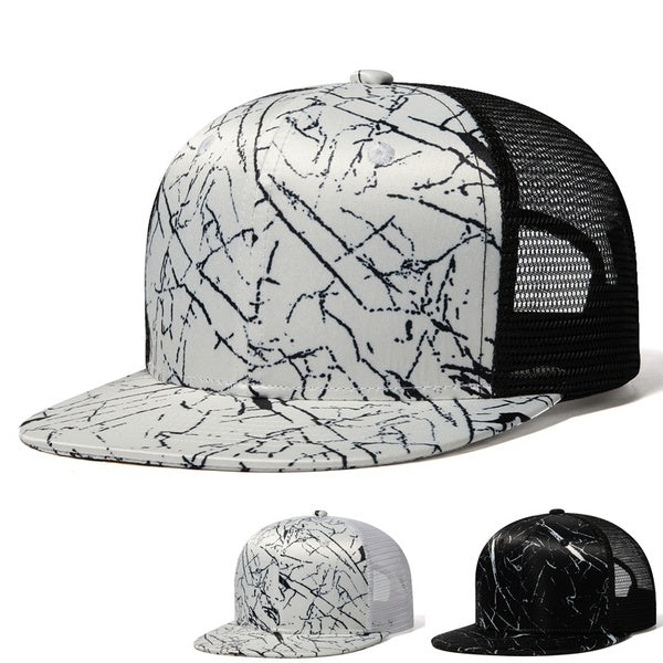 Nouveau Fissure Trucker Hat Outdoor Sport Snapback Cap Printemps Et Été Mode Hip Hop Caps Hommes Femmes Mesh Baseball Chapeaux