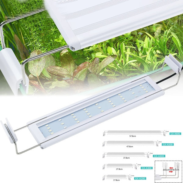 Aquarium LED Light Fish Tank Aquatic Plant Landscape Grow Lighting Bright Extensible Clip Lamp 20-70cm for Fish Tank