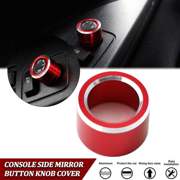 For Subaru Impreza Forester XV Crosstrek WRX STi Aluminum L-R Rearview Sidemirror Control Switch Adjuster Knob Cover Sticker Overlay (Sporty RED)