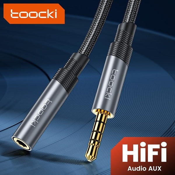 Toocki (mâle à femelle) câble d'extension audio HiFi 3,5 mm pour téléphones mobiles, tablettes, ordinateurs portables, microphone, écouteurs, lecteur