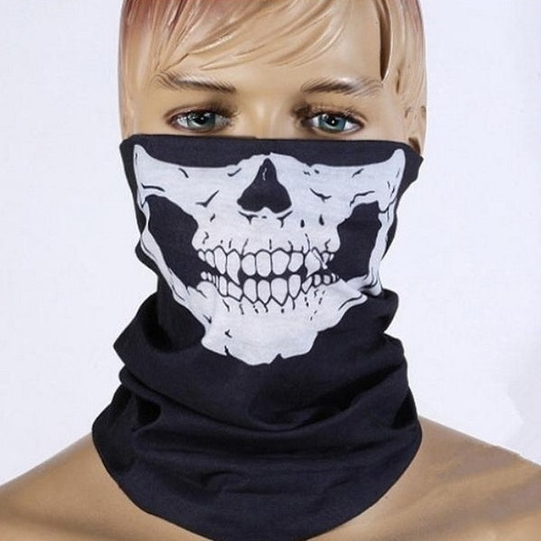 3 Colors-Skull Mask Scarf Neck Warmer Half Face Mask Wristband Sports Riding Magic Scarf Headband Headwear Neckerchief Running Outdoor