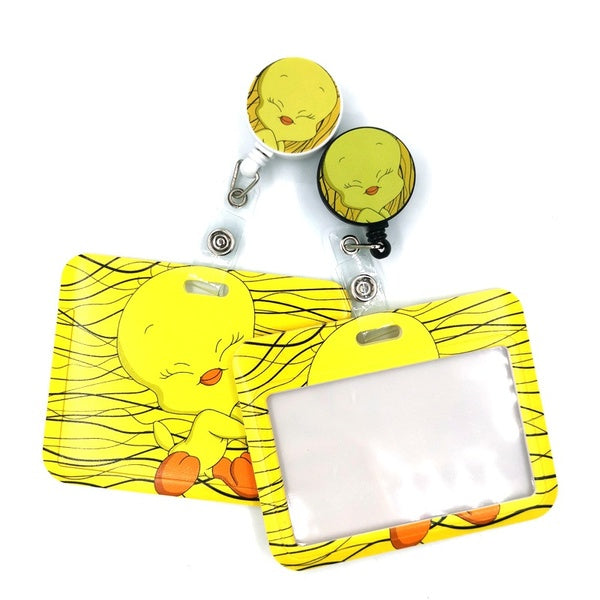 1 pc chat et canards jaunes ID porte-badge rétractable bobine ID porte-badge Clip porte-clés pour carte nominative porte-clés infirmière décorations