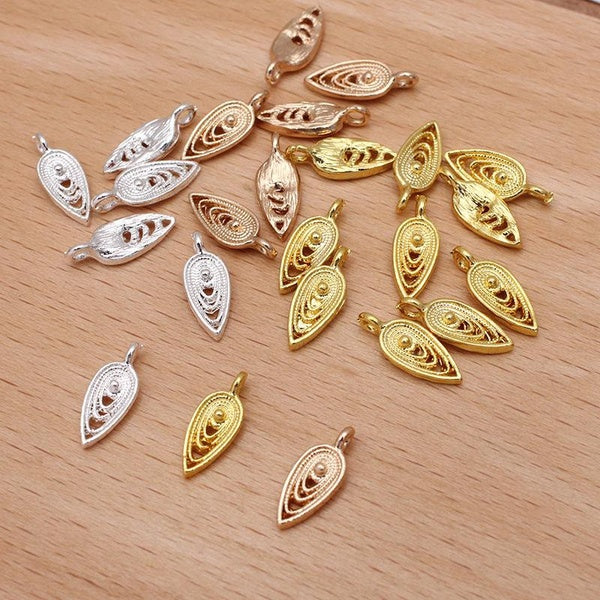 New 5*13.5mm 50pieces-bag Zinc Alloy Mini Multilayer Water Drop Charms Pendants for Girls Earrings Jewelry Accessories