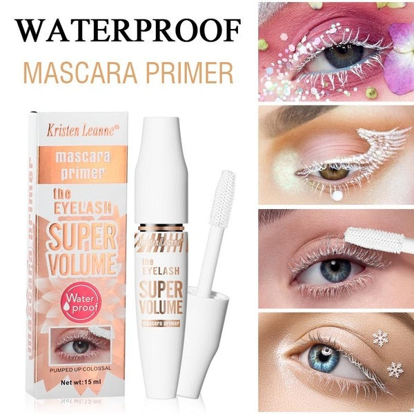 1 Pcs Waterproof Silk Fiber Eyelash White Mascara Lengthening Lash Thick Mascara Waterproof Sweat Resistant Thick, Curly Non Irritating Warm Water De