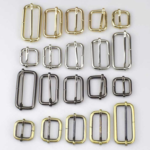 5-10pcs Metal Slides Tri-glides Roller Pin Buckles Strap Slider Adjuster for DIY Bags Garment Leather Accessories(20-50mm )