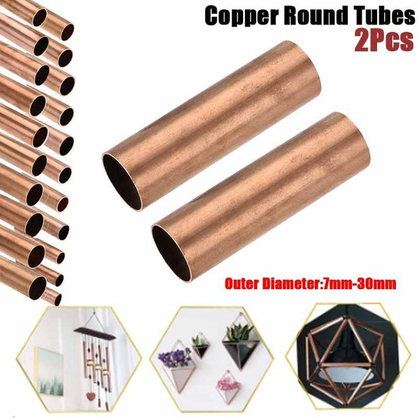 Tube rond en cuivre 7mm-30mm OD 0.2-0.5-1mm épaisseur de paroi 100-200-300mm de longueur, 2 pièces