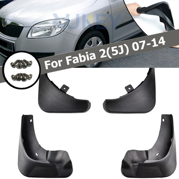 4x Tire Mud Flaps Splash Guards for Skoda Fabia MK2 2007-2014 Front Rear Wheel Accessories Styling 2008 2009 2010 2011 2012 2013