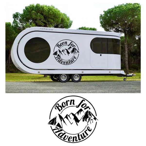 Car Styling Full Body Decor Born For Adventure Caravan Stickers And Decals, Car Truck Motorhome Decoration Film Parts