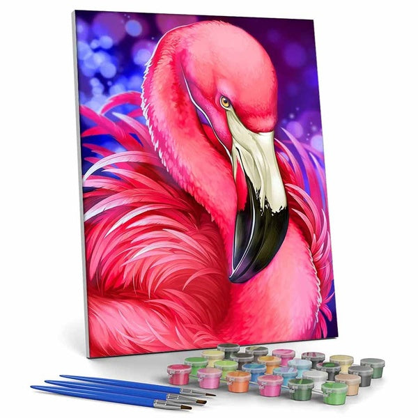 FIYO Diy Flamingo Paint by Numbers Kits for Adults and Kids Beginner on Canvas Fashion Oil Painting Wall Art for Gift( No Frame )