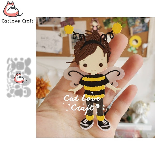 Catlove mâle abeille Animal métal coupe matrices Scrapbooking moule pochoir Die Cuts carte faisant bricolage artisanat gaufrage nouveaux matrices pou