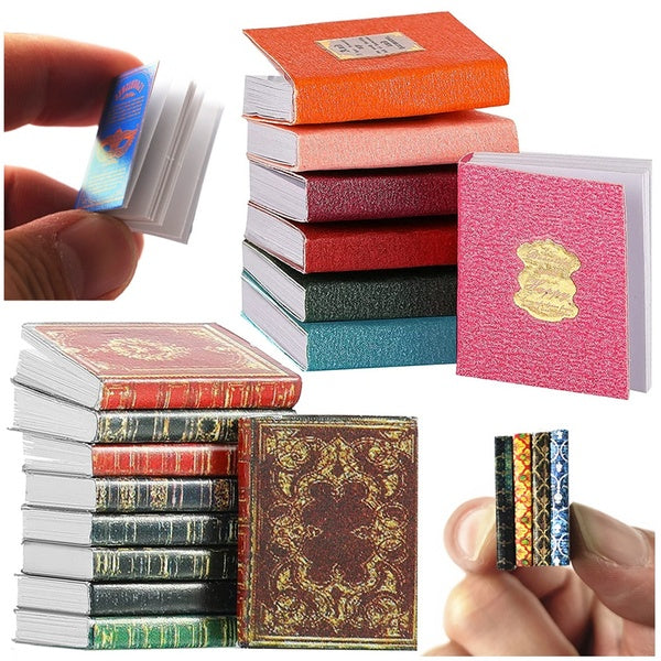 1:12 Dollhouse Mini Books-Novels-Notebooks-Magazines Classical Books Dollhouse Accessories Miniatures Collection Toy