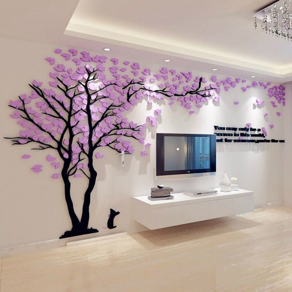 Couple Tree 3D Stereo Wall Sticker Living Room Sofa TV Background Decorative Wall Stickers Bedroom decoration sticker Home Decoration