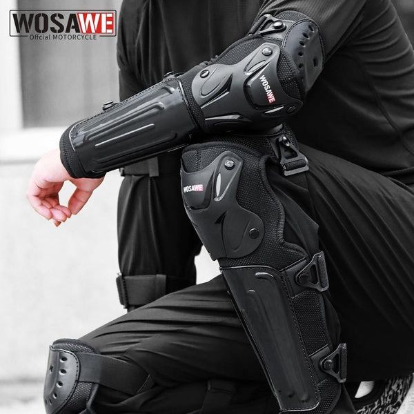 WOSAWE Protective Equipment Cycling Motor Racing Off-Road Bicycle Knee & Elbow Pads Hard Protector