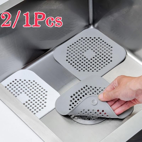 1-2Pcs Filter Sink Anti-blocking Strainer Bathtub Shower Floor Drain Stopper Silicone Kitchen Deodorant Plug Floor Drain Cover Bathroom Accessories