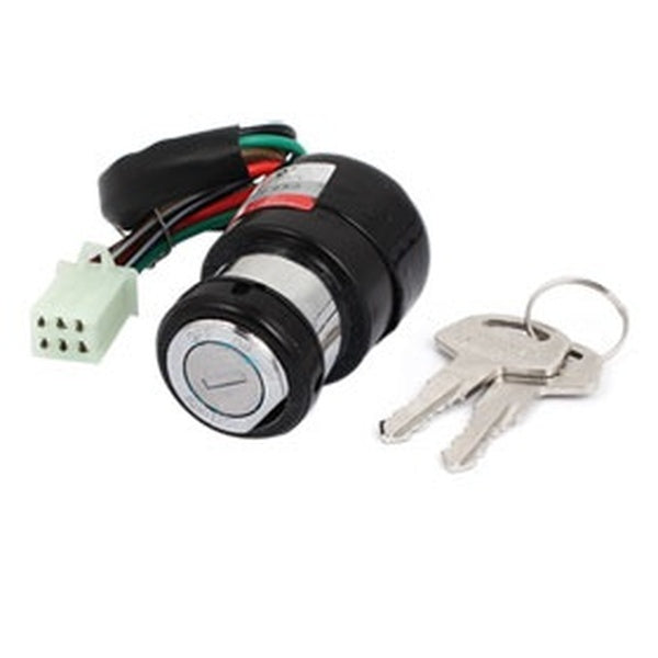 Scooter ATV Moped Kart Motorcycle 6 Wires Ignition Switch Lock w 2 Keys