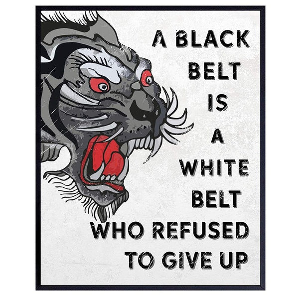 Martial Arts Motivational Wall Decor Art Print - Home, Studio or Dojo Decoration Picture Poster - Gift for MMA, Kung Fu, Karate, Tae Kwan Do, Judo, T