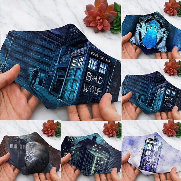 New Tardis Doctor Who Face Mask, Dr Who TV Series Mask, Reusable, Washable, Cotton, Very Comfortable Adults Fashion Mask