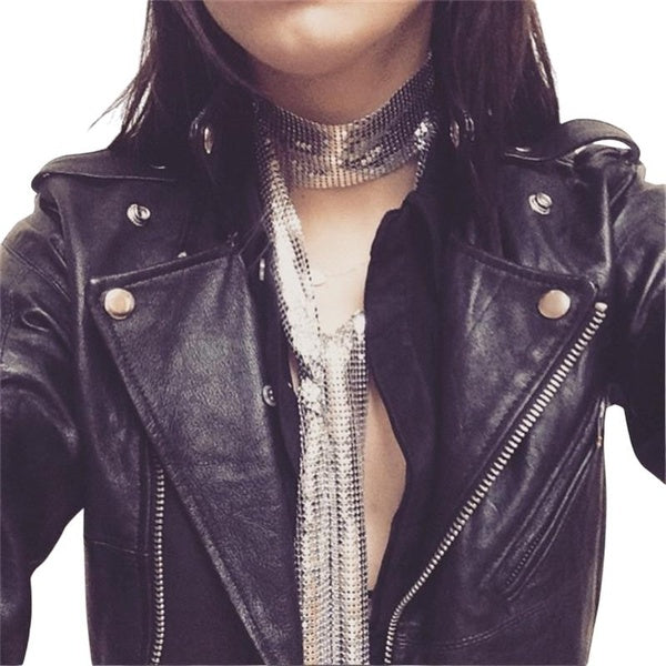 Hot selling fashion nightclubs, trendy metal sequins, scarves, necklaces, women's versatile and personalized necklaces, and accessories