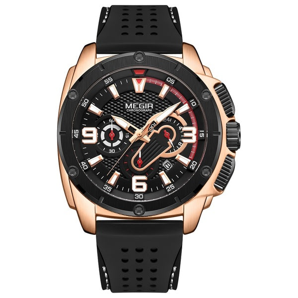 MEGIR marque hommes montre de mode pour homme chronographe Sport montre à Quartz hommes militaire étanche montre-bracelet analogique