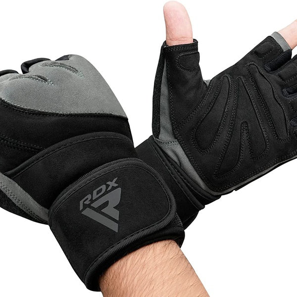 RDX Weight Lifting Gloves for Gym Workout, Long Wrist Support with Anti Slip Palm Protection - Great Grip for Fitness, Bodybuilding, Powerlifting, St