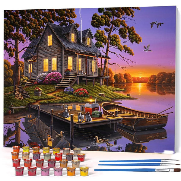 （Dark Thirdy）FIYO Diy Oil Paint by Numbers Kits for Adults and Kids Beginner on Canvas Fashion Oil Painting Wall Art for Gift( No Frame )