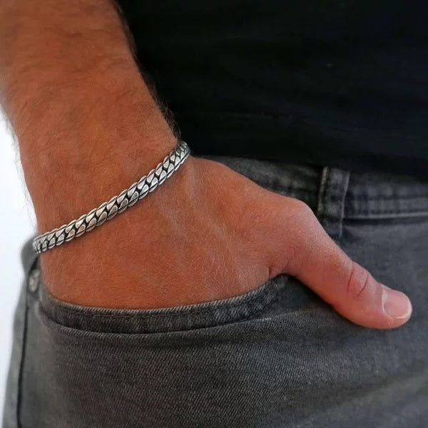 Luxury Gold Silver Color Snake Chain Bracelet Charms Metal Copper Hiphop Rock Wristband Braclet For Mens Hip Hop Jewelry