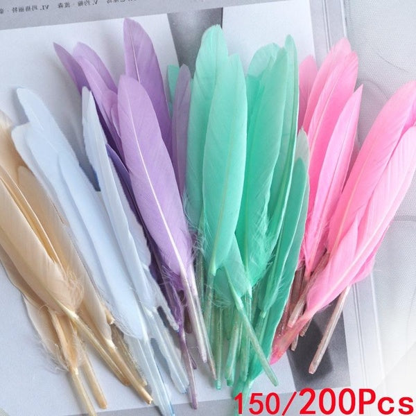 150-200Pcs Natural Goose Feathers Plumes 10-15 cm Colourful Swan Feather Plume for Home Decoration Craft DIY Party Jewelry Decoration