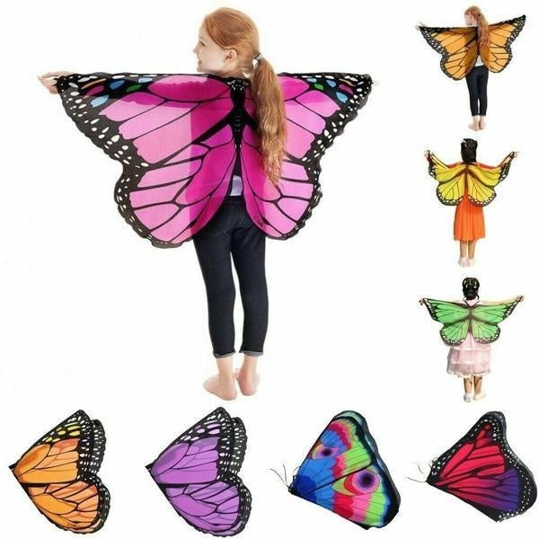 2023 new fashion Kids Fairy Butterfly Wings Dress Up Costume Pretend Play Girl Boys Birthday Gift