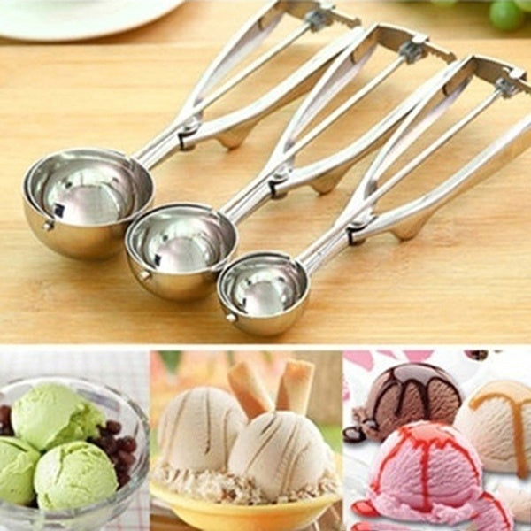 1 PC Cuillère À Crème Glacée Utile En Acier Inoxydable Crème Glacée Scoop Cookies Pâte Disher Cuillère Pastèque Cuillère OK 0279