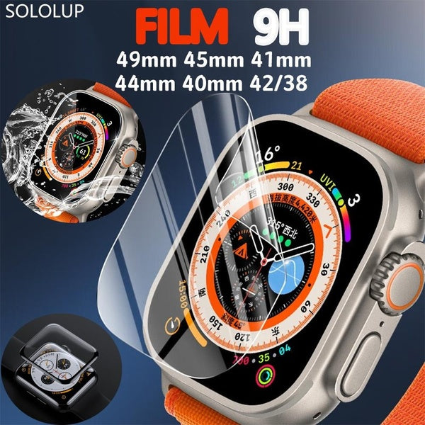 SOLOLUP Screen Protector Film for IWatch Ultra Series 8 7 6 SE 5 4 3 2 1 for Apple Watch 49mm 41mm 45mm 44mm 40mm 42mm 38m Soft - Tempered Glass Prot