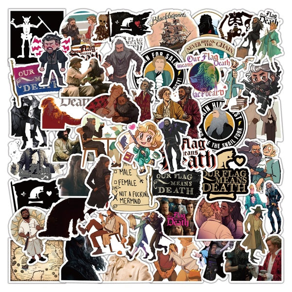 10-50Pcs-set TV Show Our Flag Means Death Stickers Cartoon Graffiti Kids Toy Skateboard Phone Laptop Luggage Sticker Decals