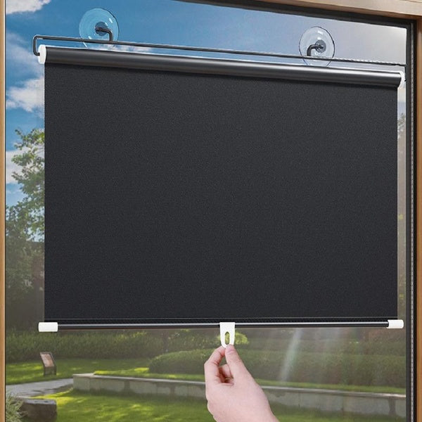 Universal Black Roller Blinds Suction Cup Sunshade Full Blackout Curtain with Thermal Insulated UV Protection Nail-free Car Window Shades