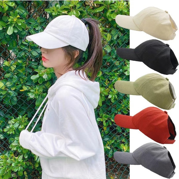 Mode sport femmes queue de cheval casquette de Baseball réglable Snapback chapeau été casquettes de soleil (8 couleurs)