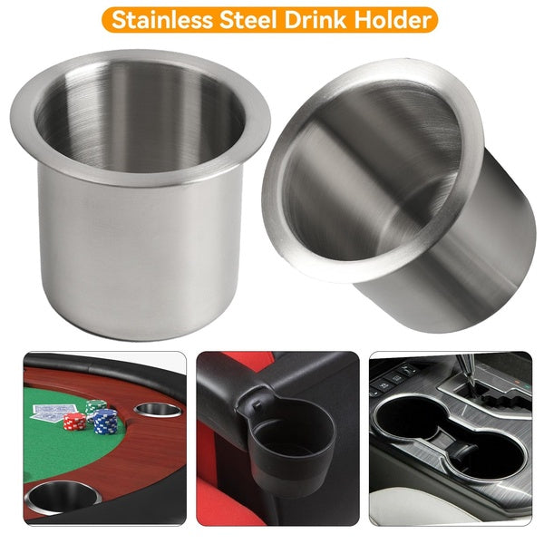 2X Universal For Car Truck Marine Boat Camper RV Stainless Steel Cup Drink Holders Durable Cup Organizer Storage Car Accessories