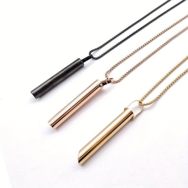 Stainless Steel Yoga Breathing Necklace Whistle Mindful Breathing Device For Anxiety Relief