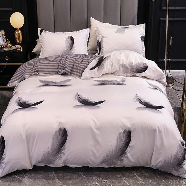 2-3 Pcs- Set Duvet Cover & Pillowcase Set With Zipper Closure 4 Series 10 Size Single- Twin- Double- Full- Queen- King Comforter Cover Sets